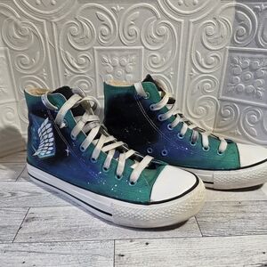 E-Lov Custom Painted HIGH Top Attack On Titan Galaxy Design